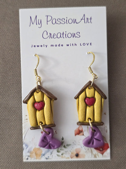 Birdhouse Earrings