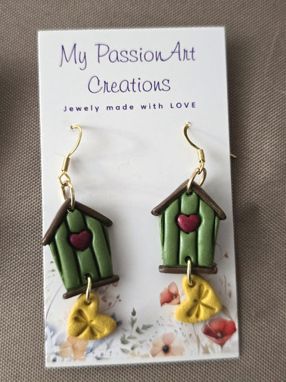 Birdhouse Earrings
