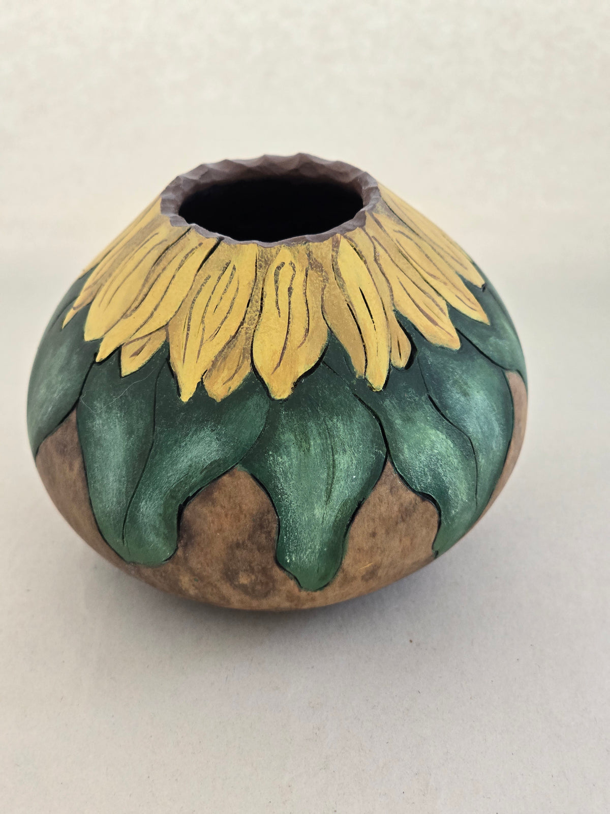 Small Sunflower Gourd - Golden Yellow Floral Decor