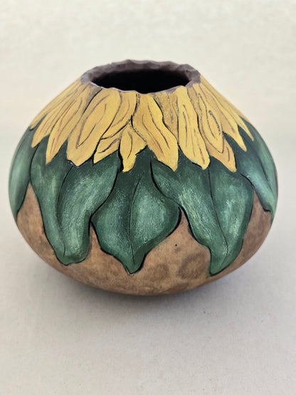 Small Sunflower Gourd - Golden Yellow Floral Decor