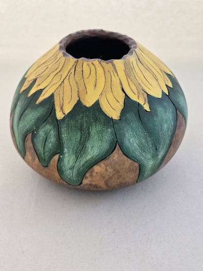 Small Sunflower Gourd - Golden Yellow Floral Decor