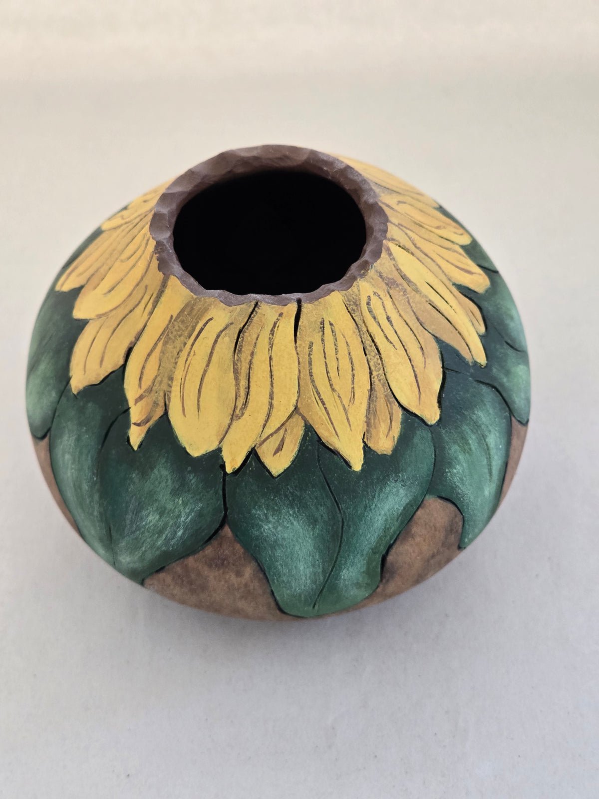Small Sunflower Gourd - Golden Yellow Floral Decor