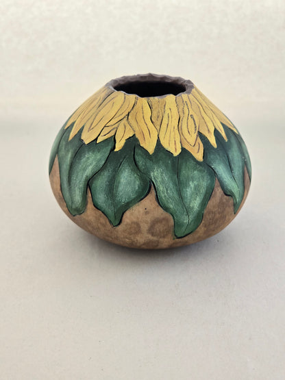 Small Sunflower Gourd - Golden Yellow Floral Decor