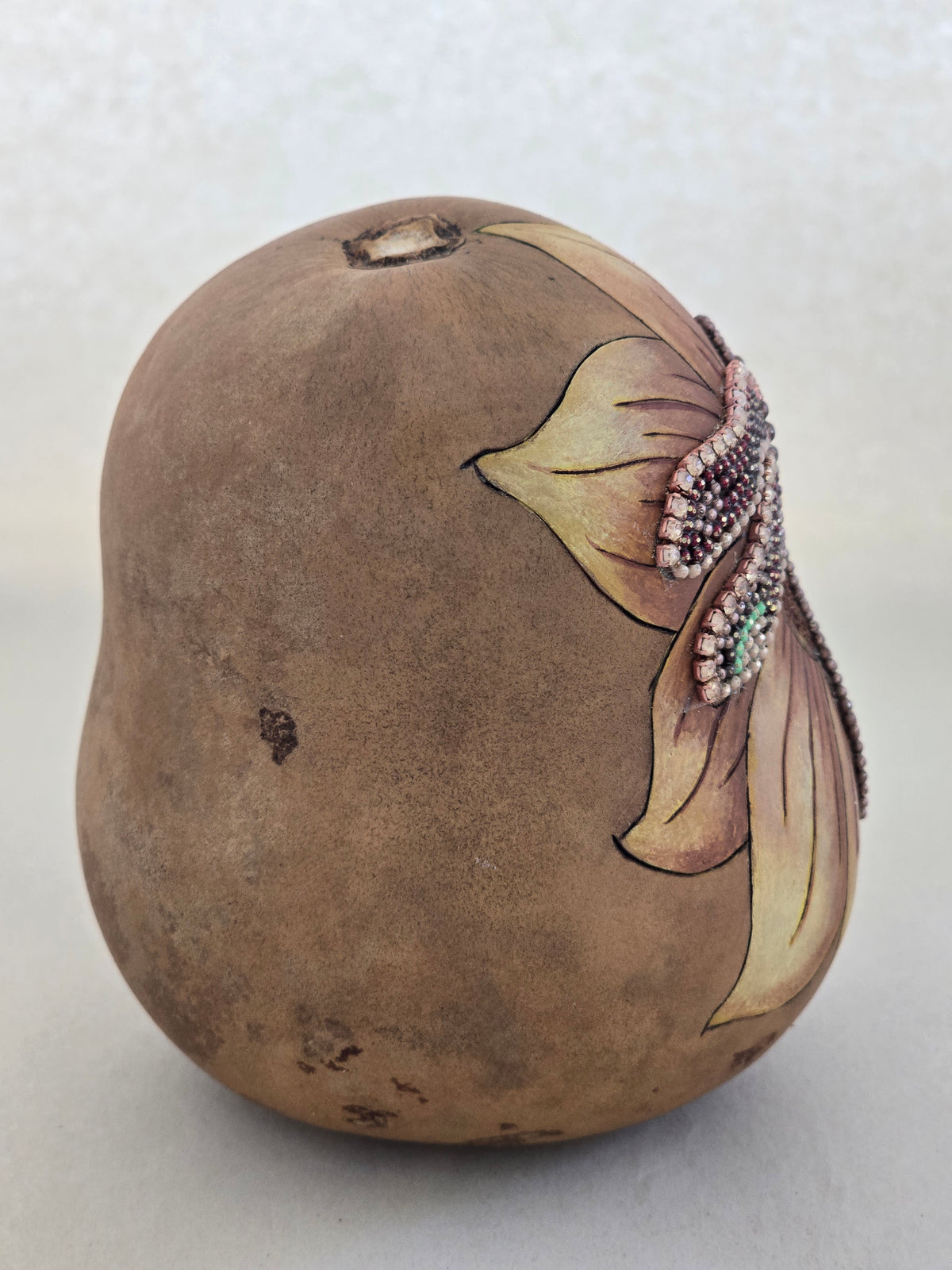 Sunflower & Ball-Chain Dragonfly Gourd - Decorative Art