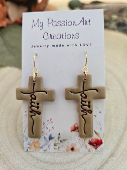 Faith Cross Earrings