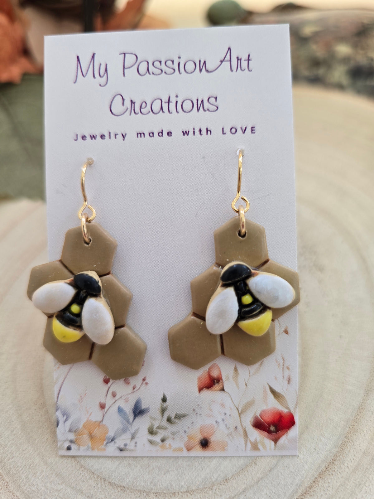 Bee Honeycomb Earrings