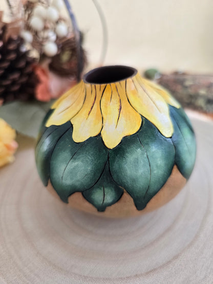 Bright Yellow Sunflower Gourd - Floral Decor
