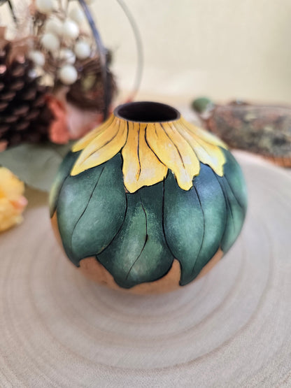 Bright Yellow Sunflower Gourd - Floral Decor
