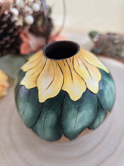 Bright Yellow Sunflower Gourd - Floral Decor