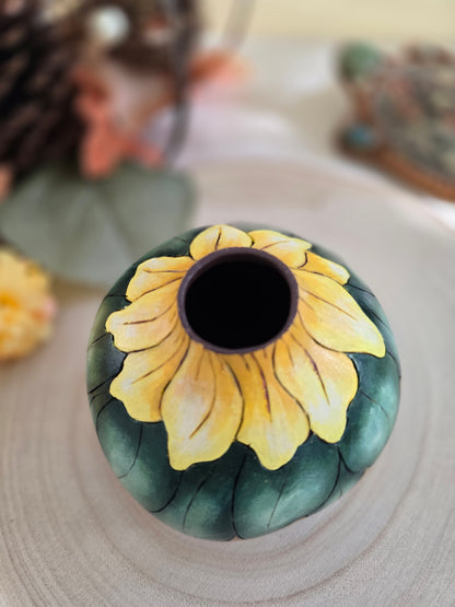 Bright Yellow Sunflower Gourd - Floral Decor