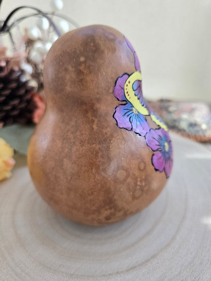 Butterfly & Floral Wreath Decorative Gourd