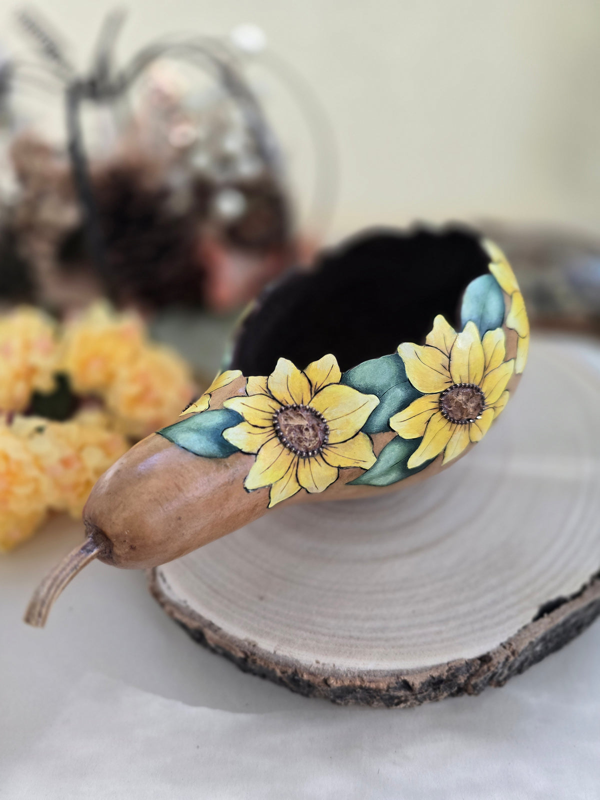 Sunflower Wreath Decorative Gourd