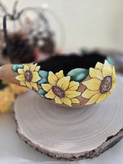 Sunflower Wreath Decorative Gourd