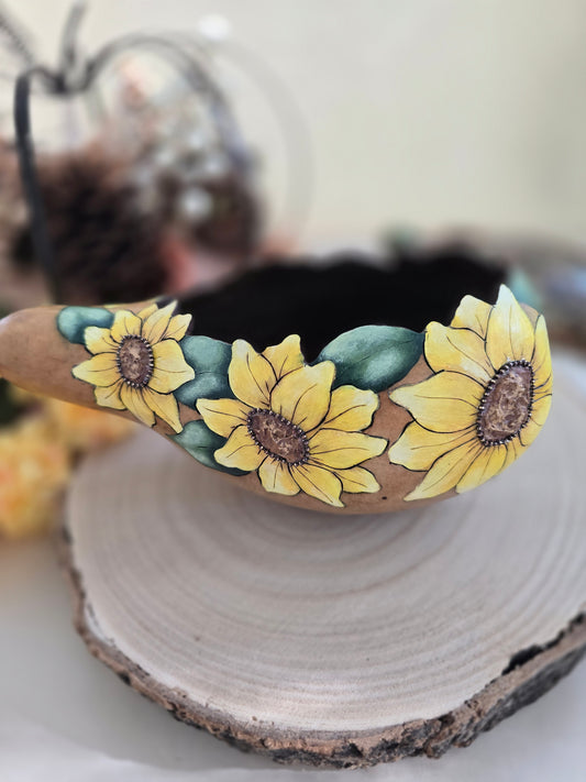 Sunflower Wreath Decorative Gourd